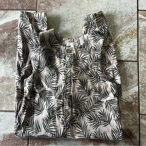 Rylee + Cru Tan Leaf Print Jumpsuit / Romper